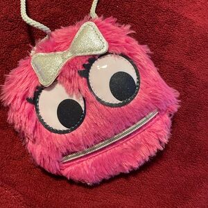 👛 It’s her own little FUZZY MONSTER Coin Purse by UNDERRATED Pink w goggly eyes